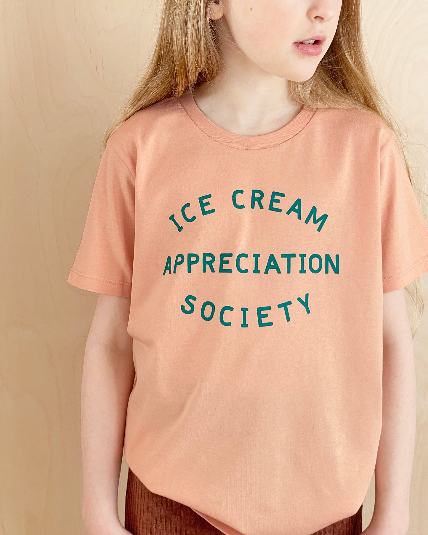Ice Cream Appreciation Society Kids T-shirt - Peach