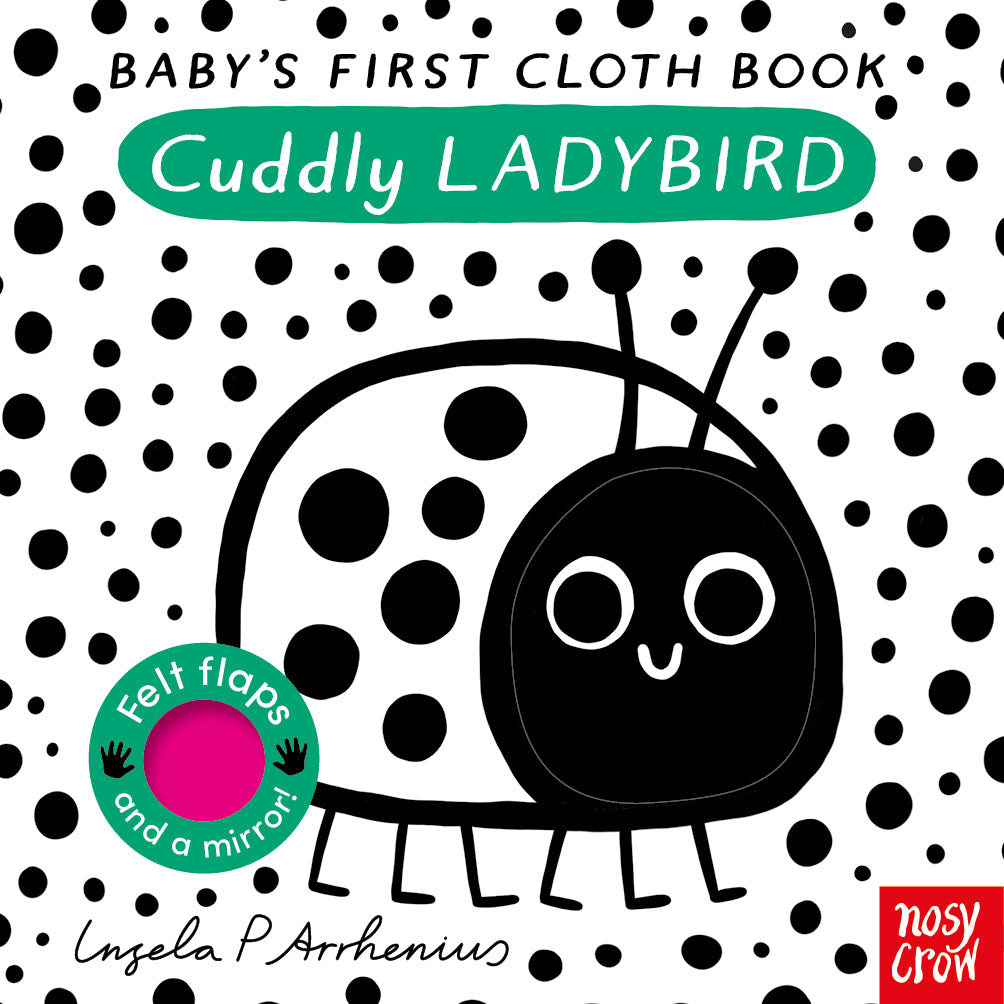 A black and white sensory cloth book for babies