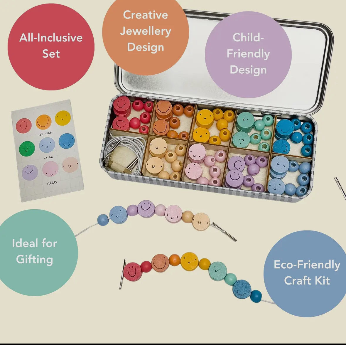 It’s Nice To Be Nice Make Your Own Bracelet Set Tin