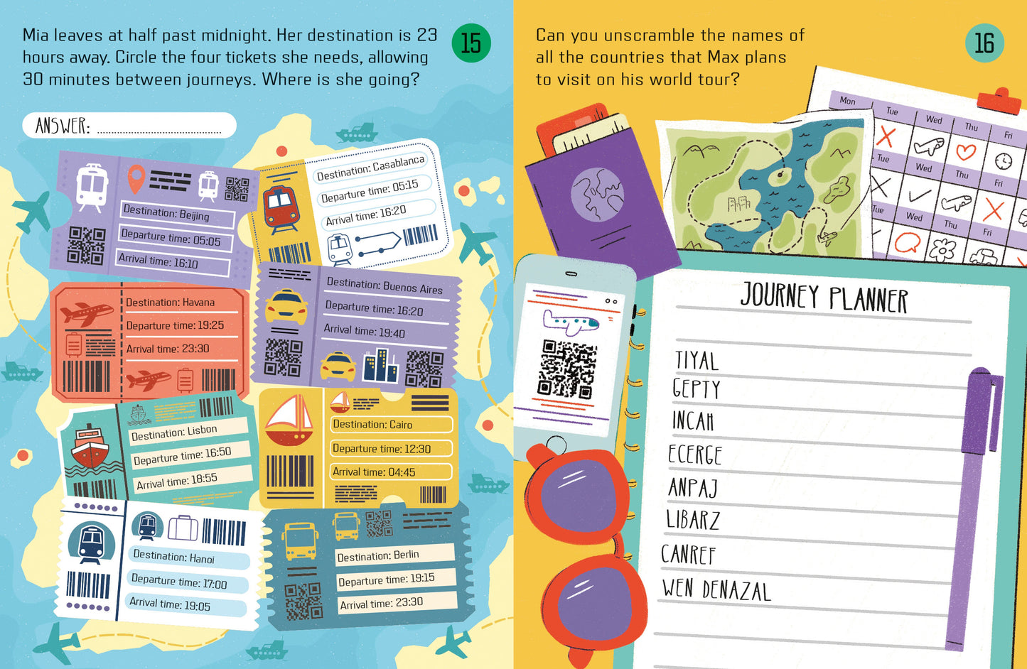 Things to do on a journey activity book