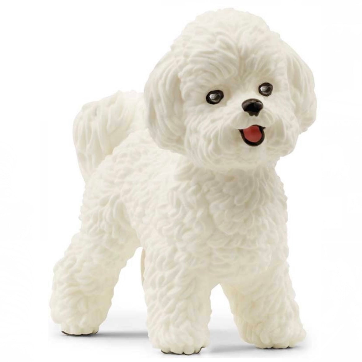 Schleich toy dog, big hon fries. White, hand painted.