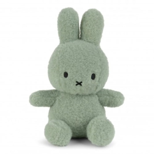a sage green miffy teddy made from recycled materials