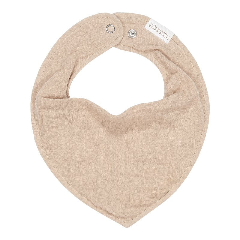 Little a Dutch Beige Muslin Bandana Bib