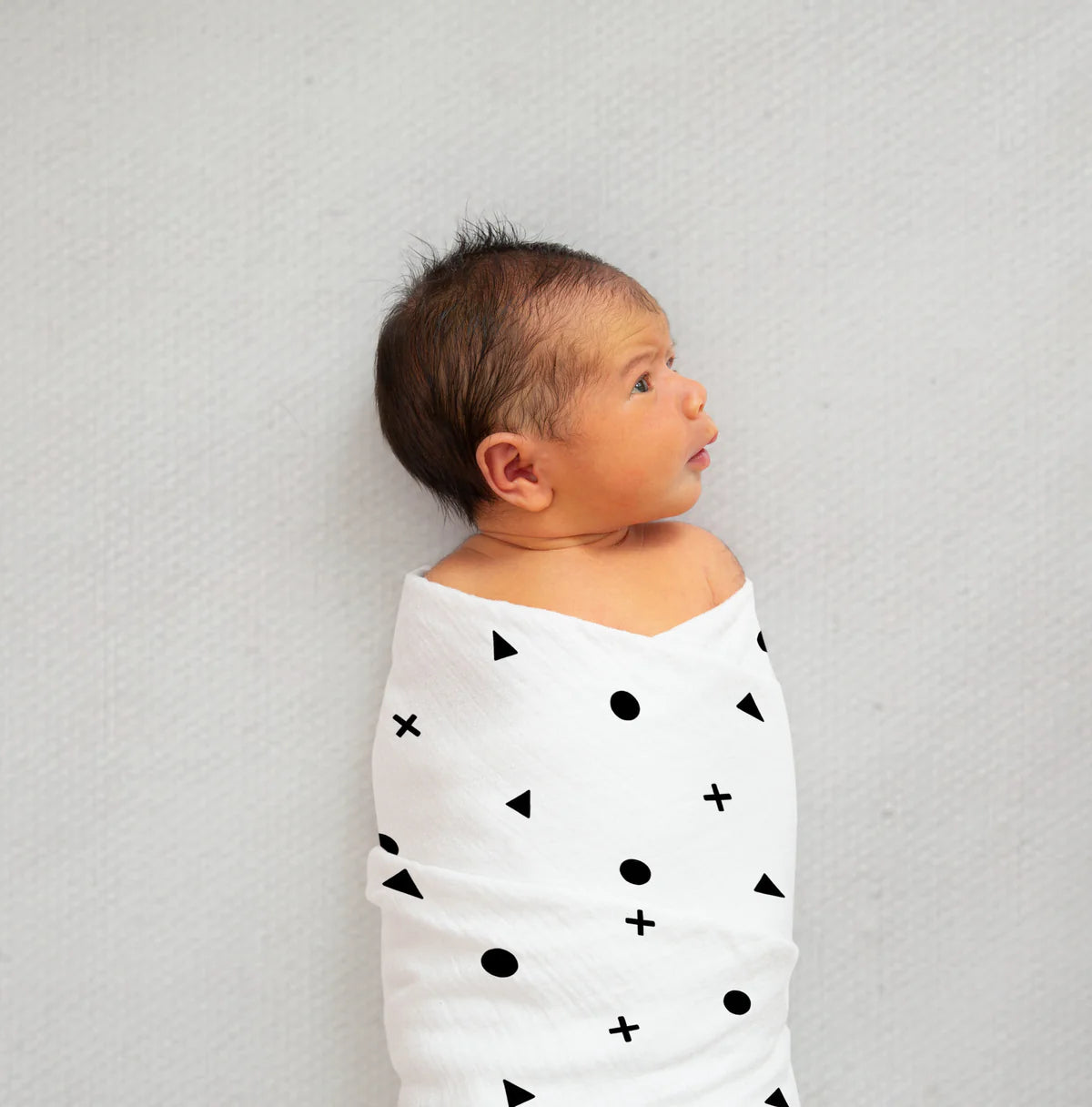 Monochrome Pattern Organic Cotton Baby Muslin Swaddle Blanket
