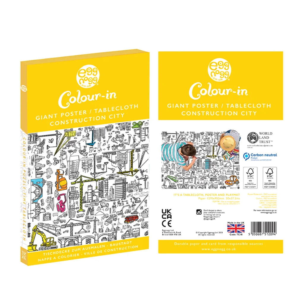 Giant colouring in poster/tablecloth - Construction City