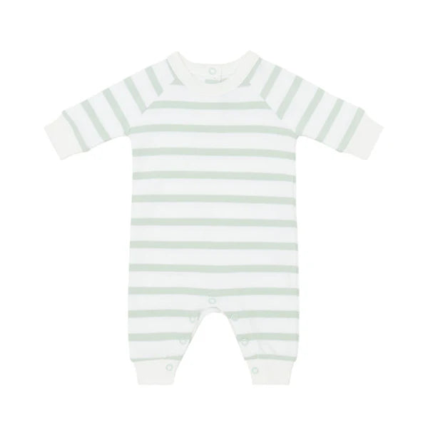 Powder Blue and White Breton Striped All-in-One