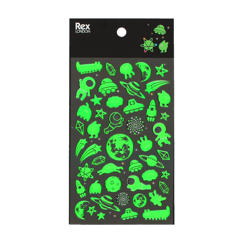 3D Puffy Stickers - Space (Glow in the dark)