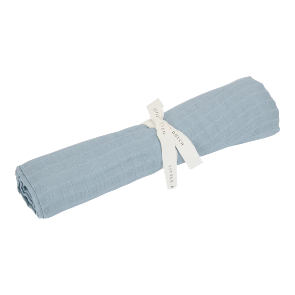 Little Dutch Muslin Swaddle - Denim Blue