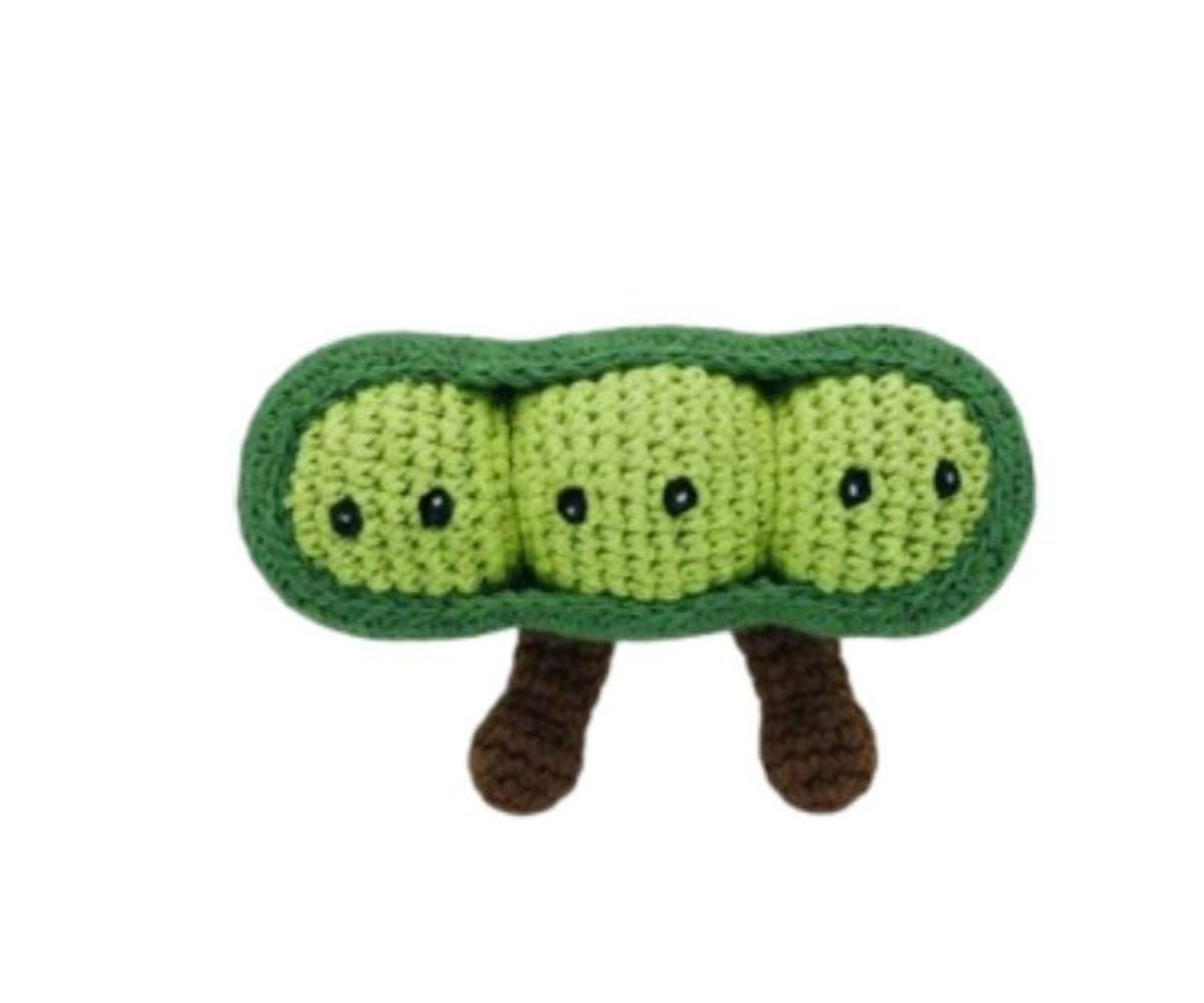 Fair Trade Crochet Pea Pod Baby Rattle