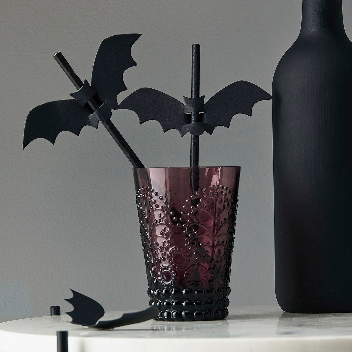 Halloween Bat Paper Straws