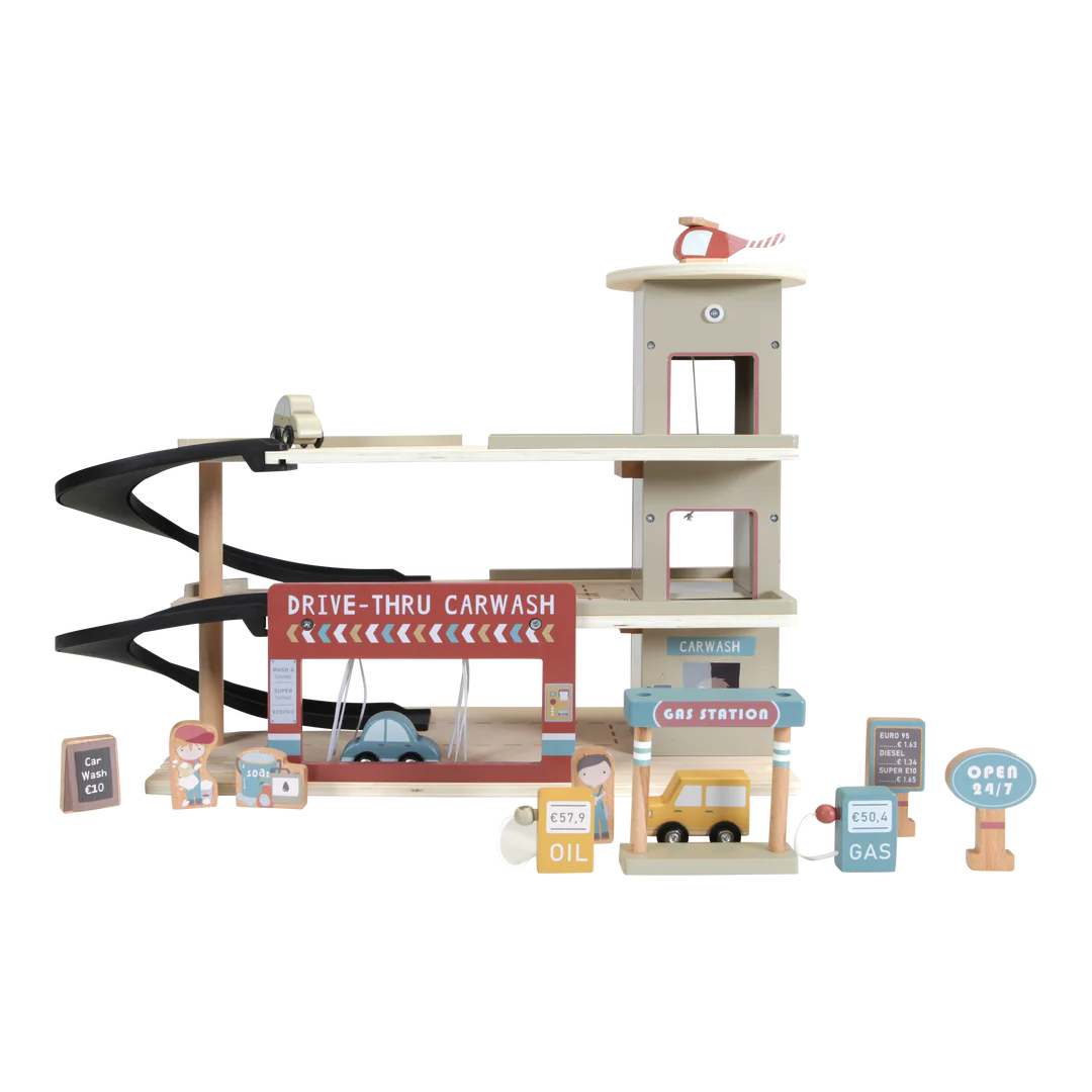 The Little Dutch wooden garage and accessories