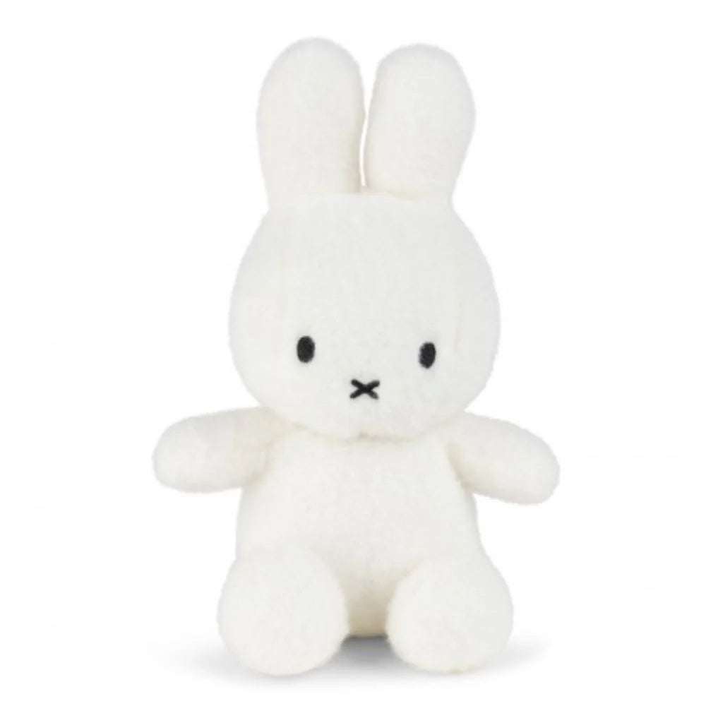 A cream miffy teddy made from recycled materials