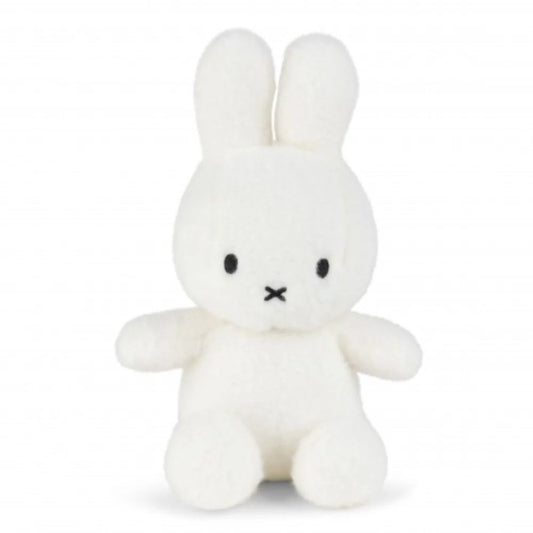 A cream miffy teddy made from recycled materials