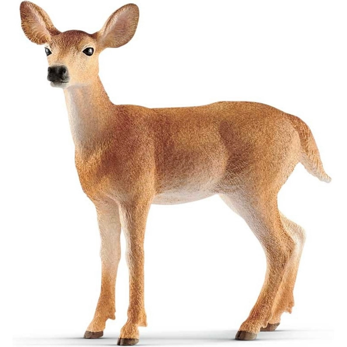 Toy deer, female doe. Orange/brown, hand painted.