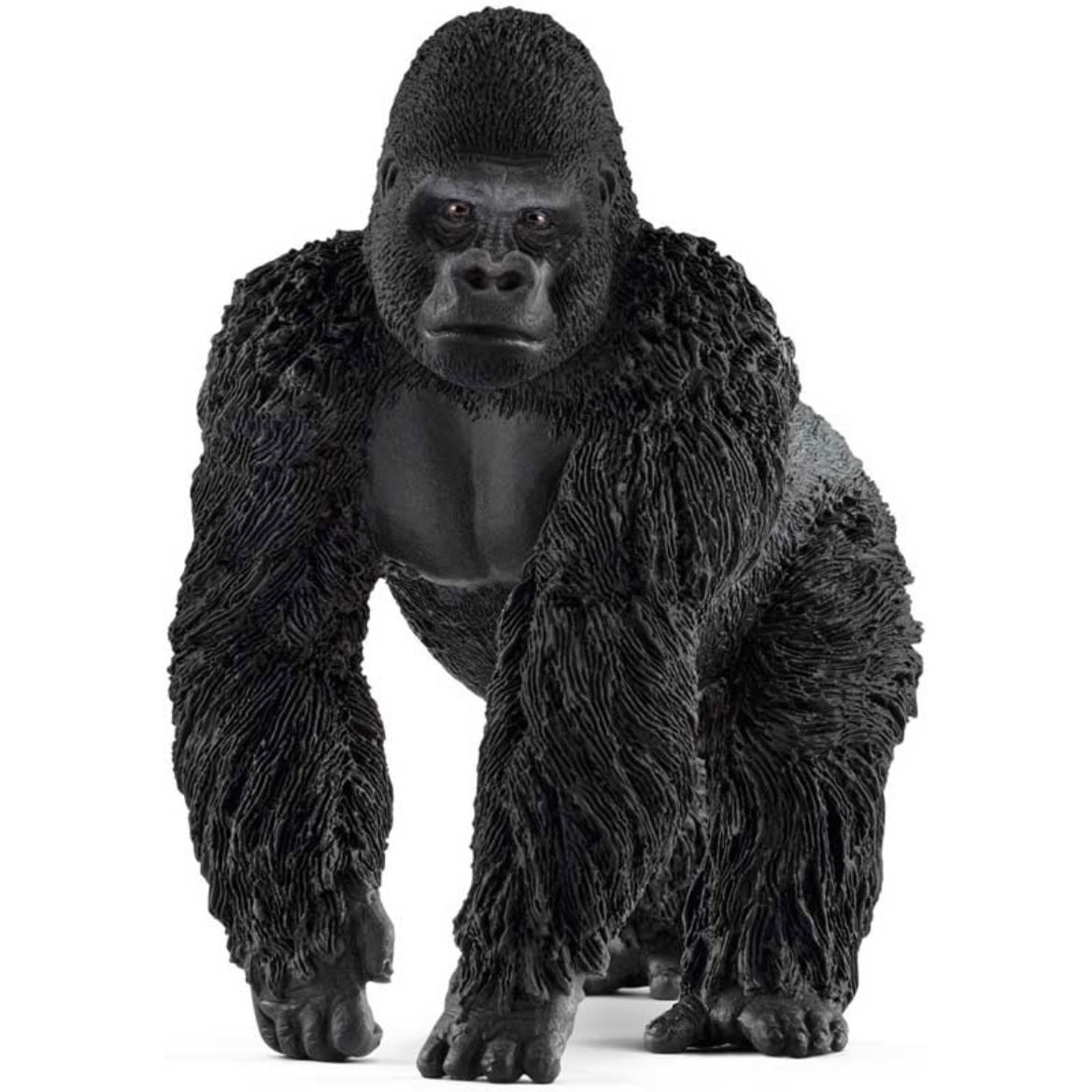 Toy gorilla male. Black, hand painted.