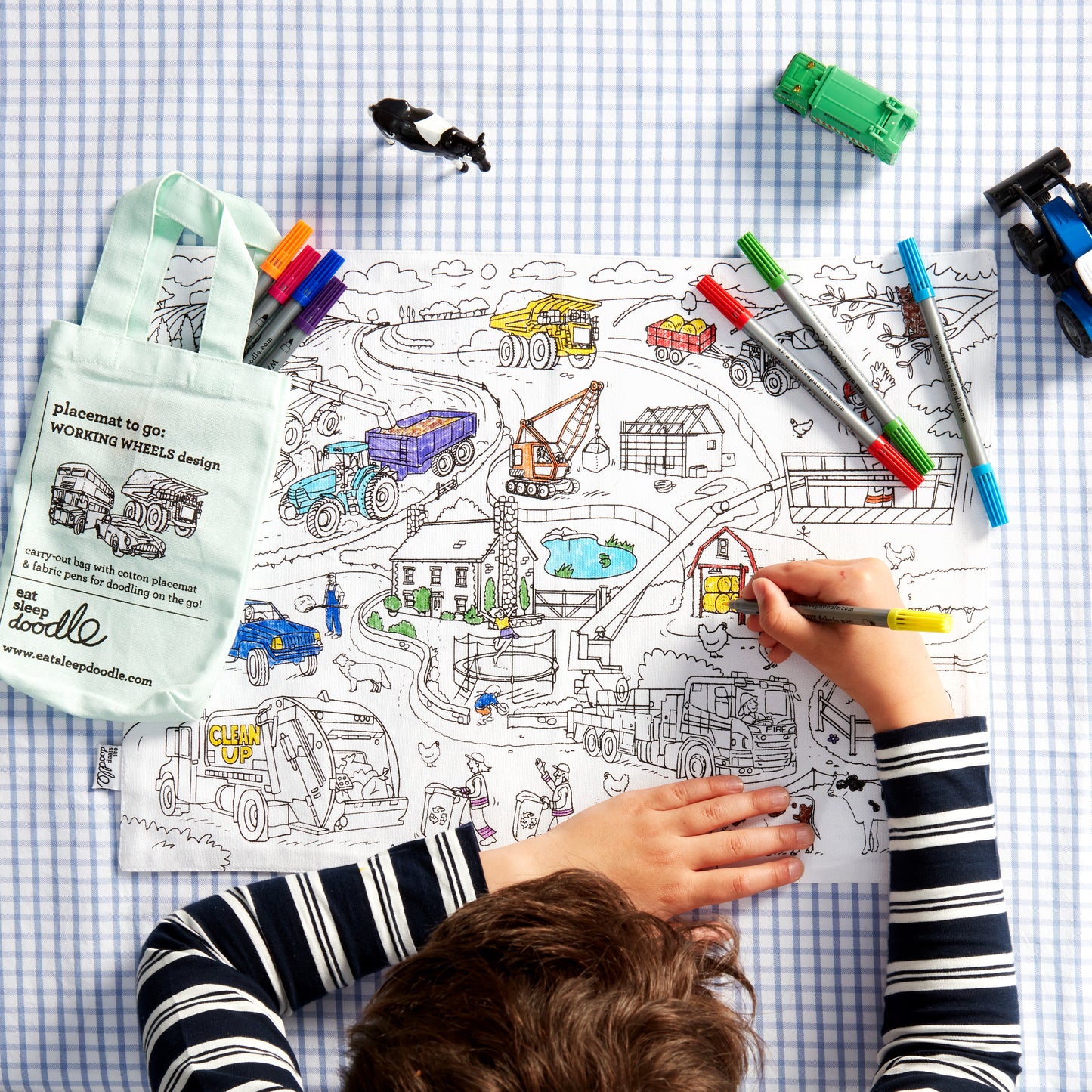 Working Wheels Colouring Placemat