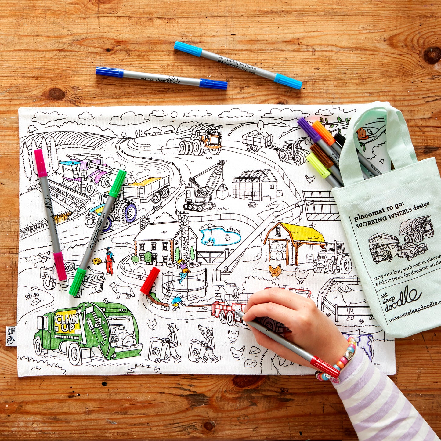 Working Wheels Colouring Placemat