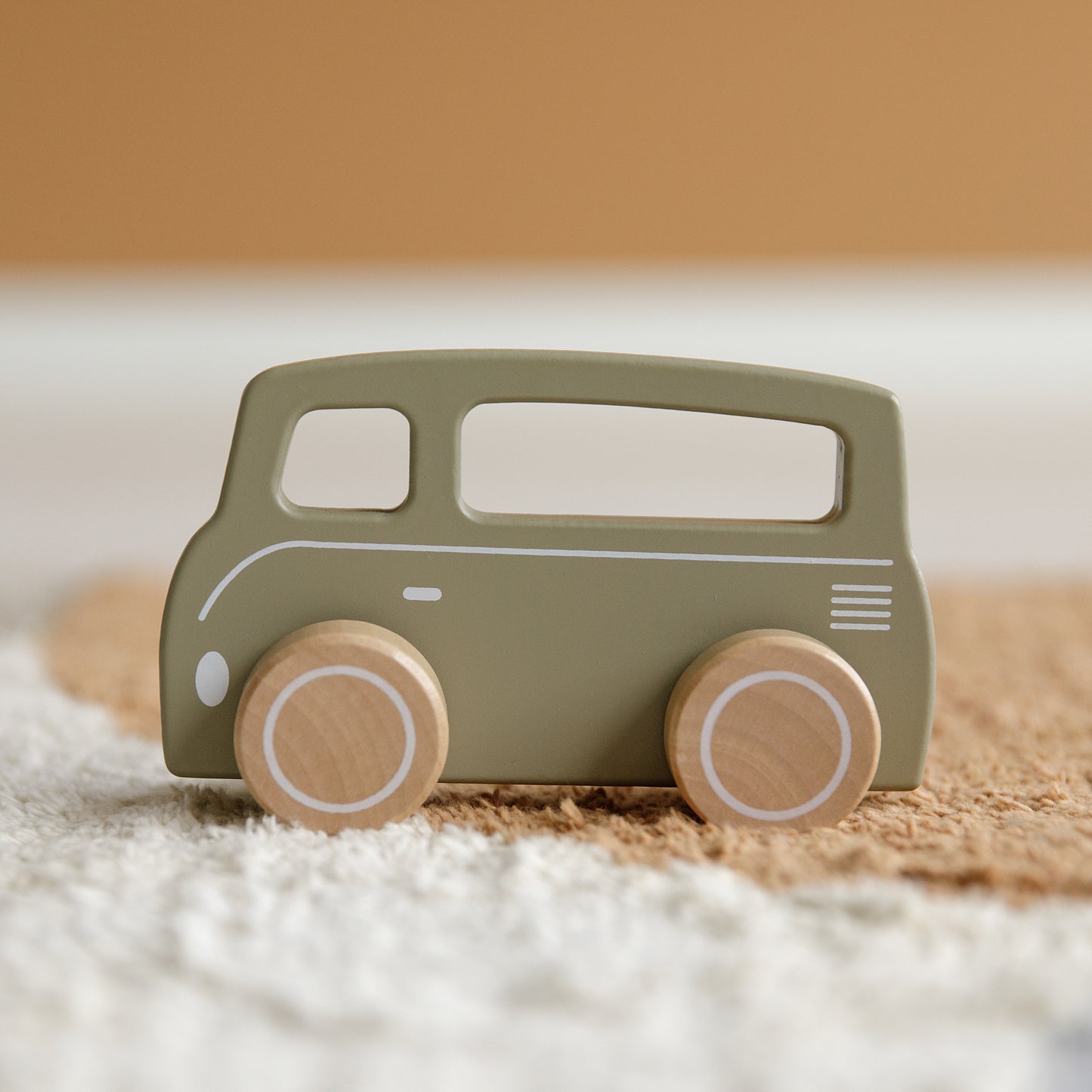 Little Dutch Olive Green Wooden Van