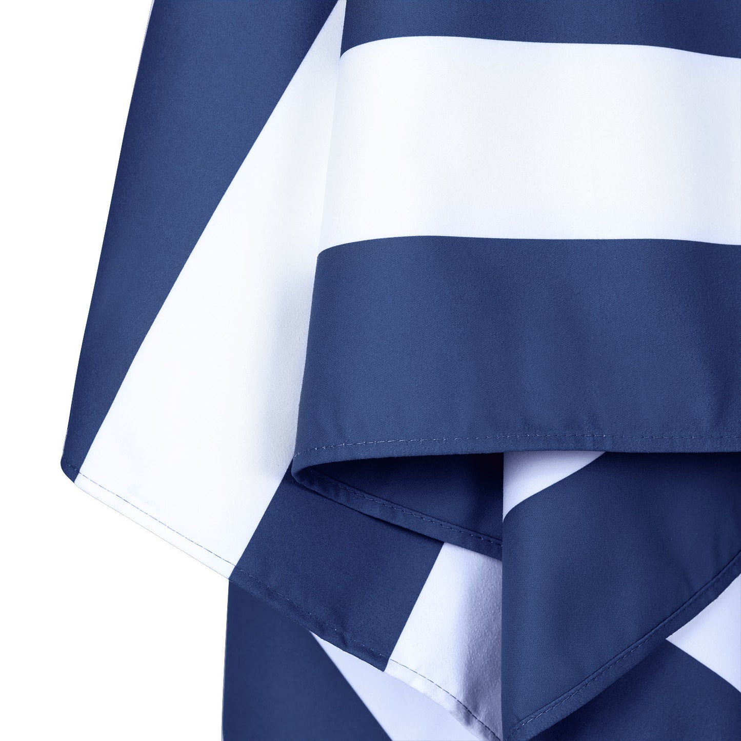 navy and white striped cabana towel from dock and bay
