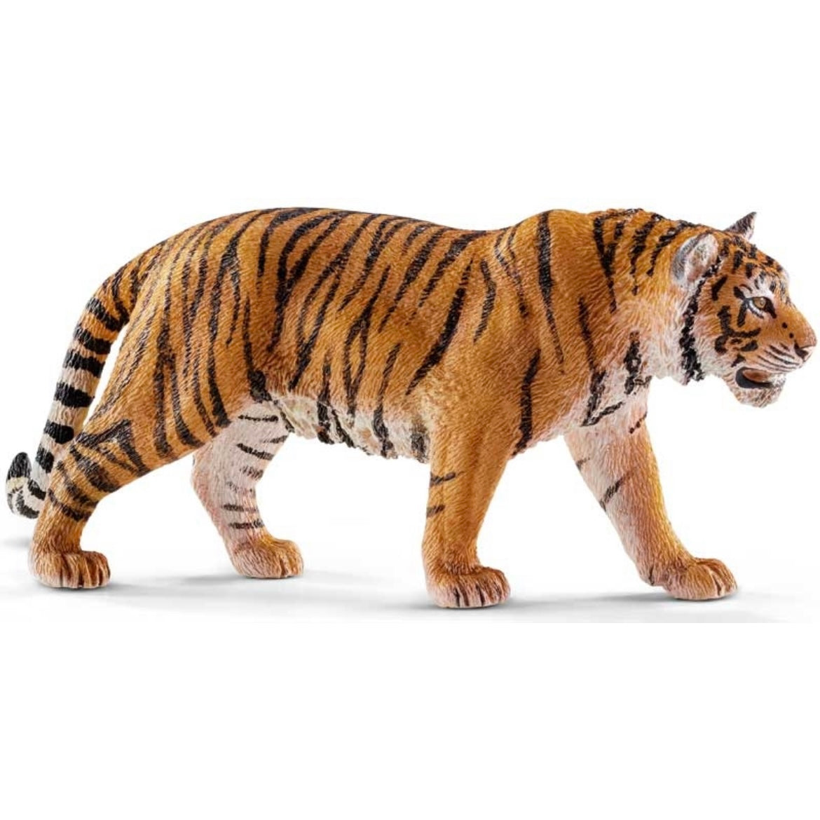 Toy tiger. Orange, with black stripes, hand painted.