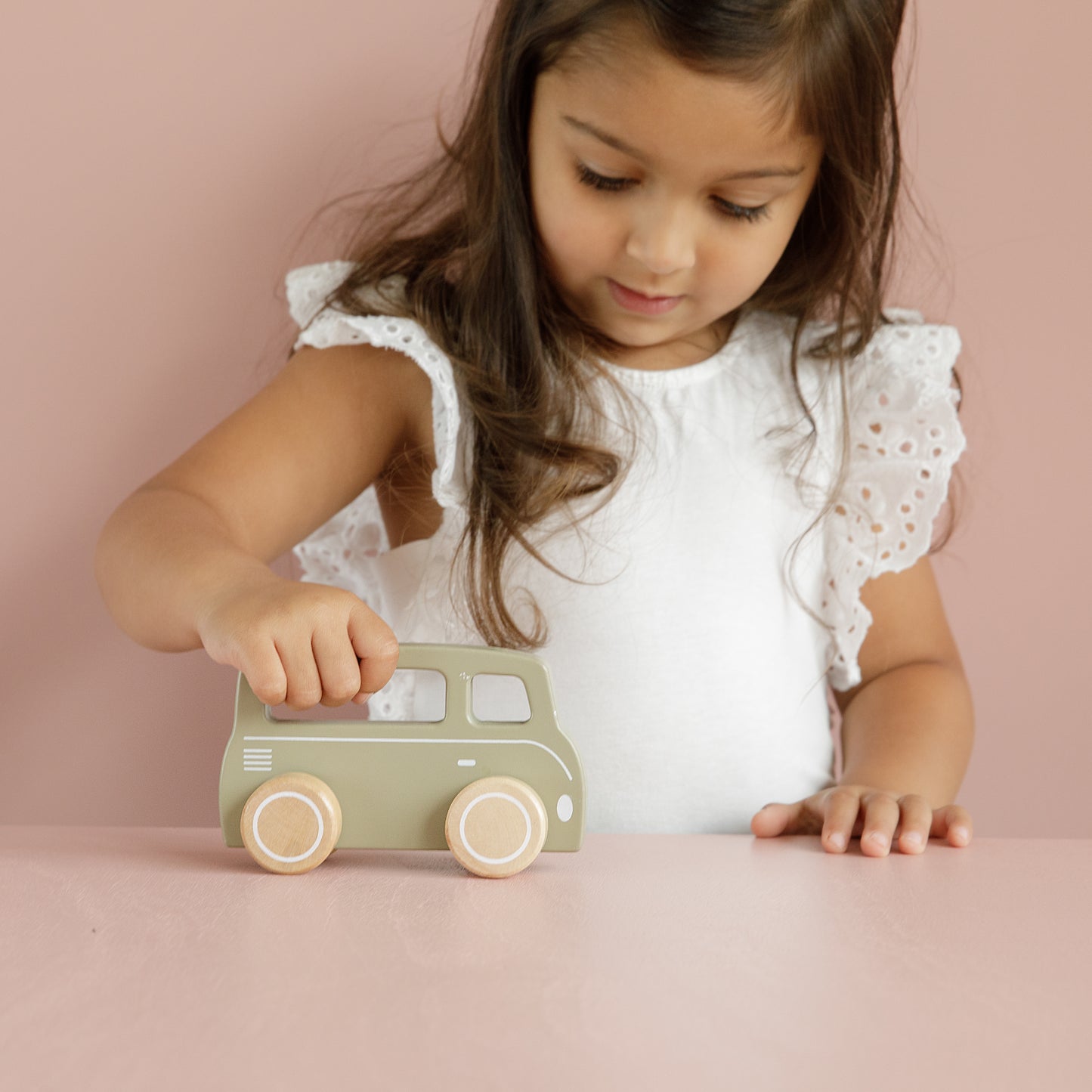 Little Dutch Olive Green Wooden Van