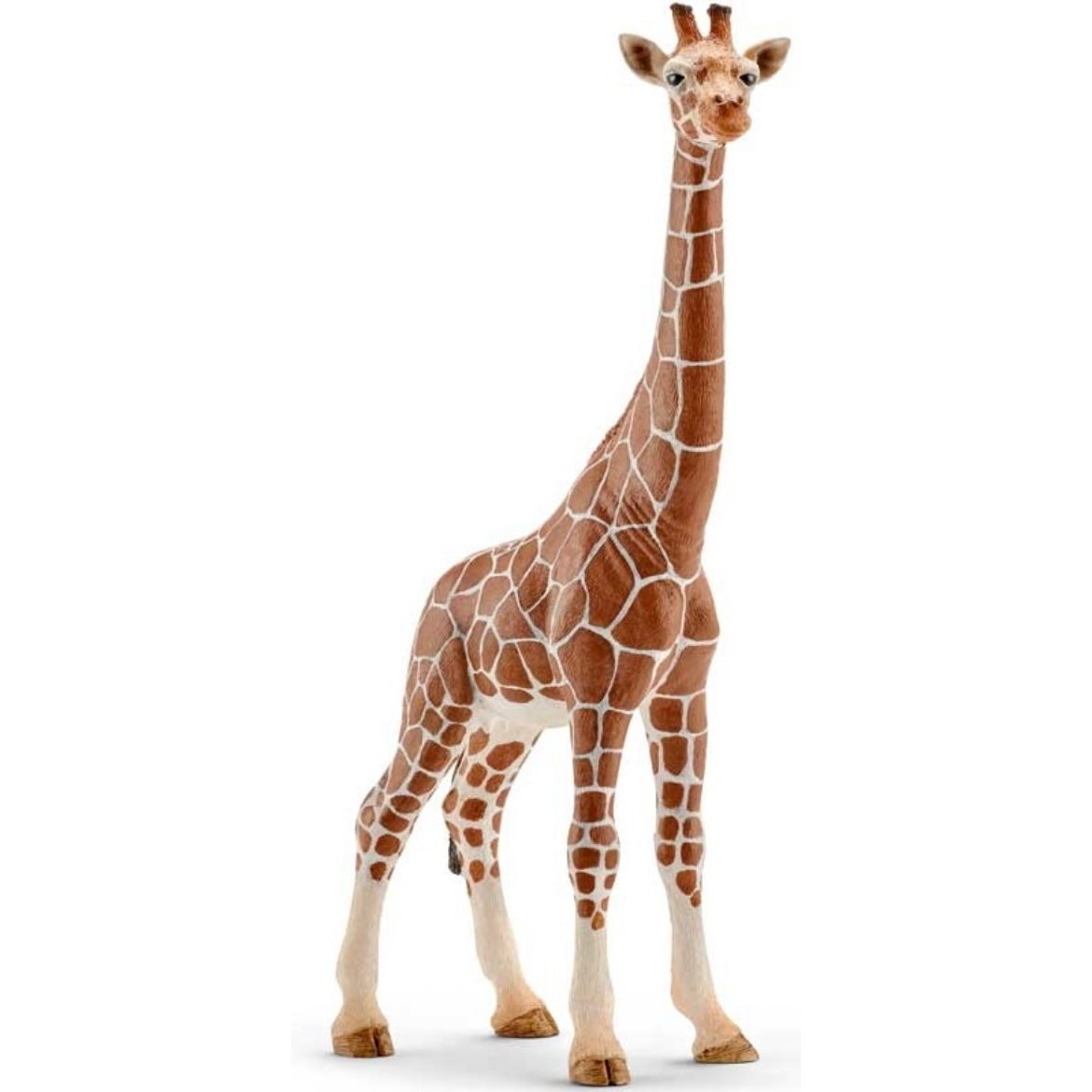 Toy giraffe. Cream, with brown patches, hand painted.
