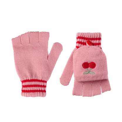 Cheerful Cherry Knitted Gloves 3-6 years
