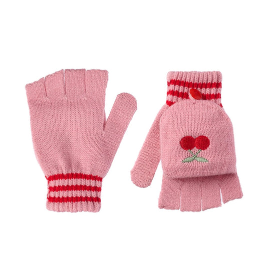 Cheerful Cherry Knitted Gloves 3-6 years