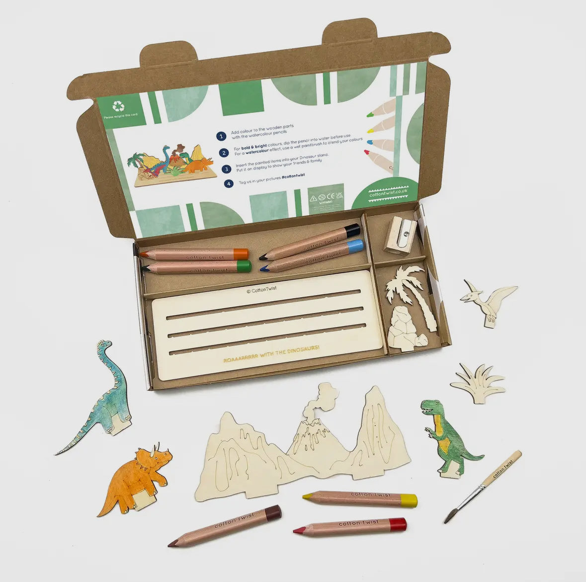 Make your own dinosaur scene craft activity box