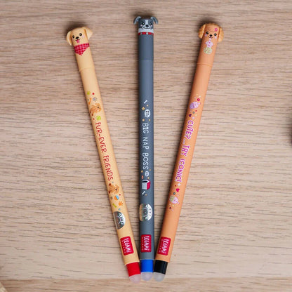 Legami Set of 3 Erasable Pens - Fur Ever Friends Puppies