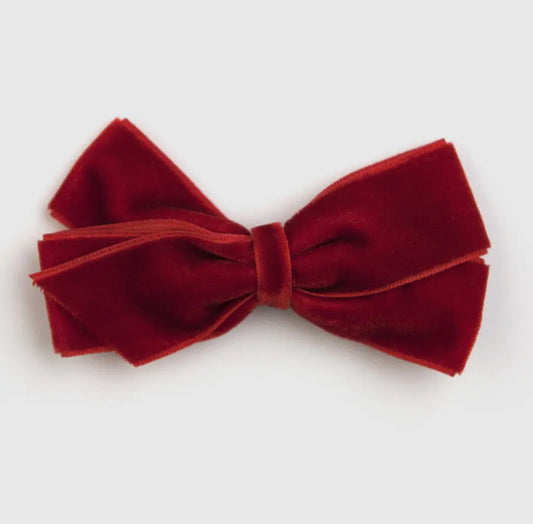 Velvet Bow Hair Clip - Various Colours