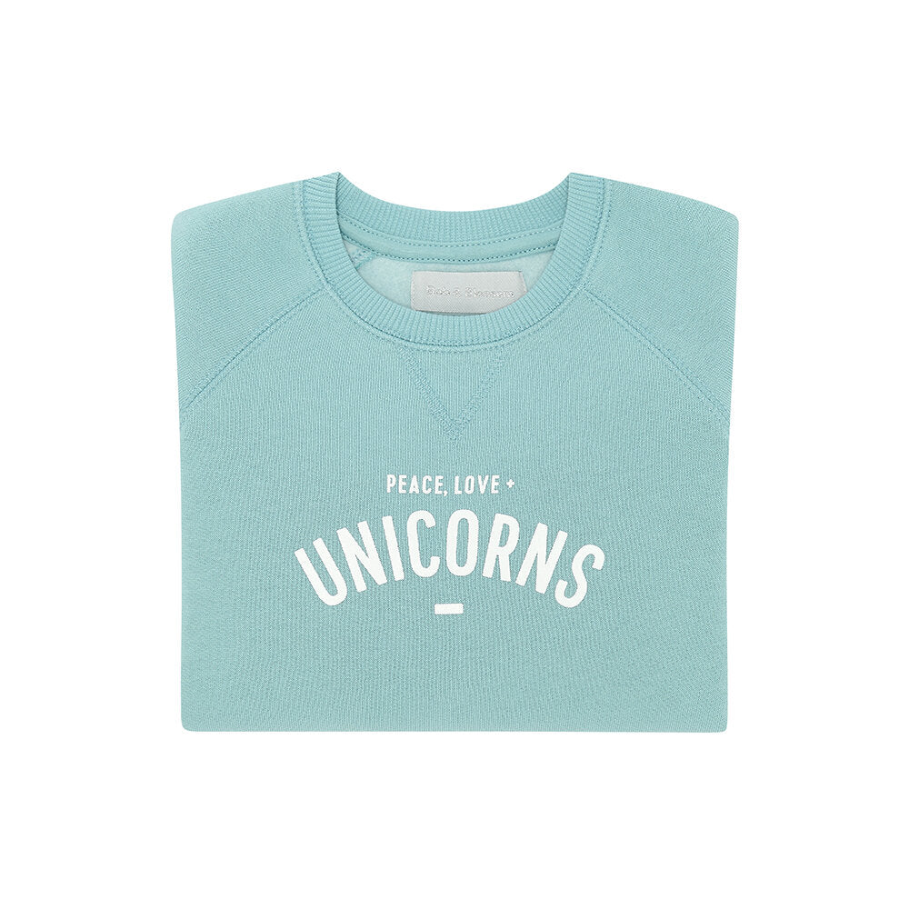 Duck Egg ‘Peace, Love and Unicorns’ Sweatshirt
