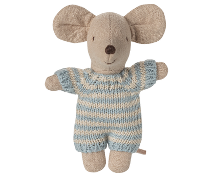 Maileg Baby Mouse in a Carrycot -Blue