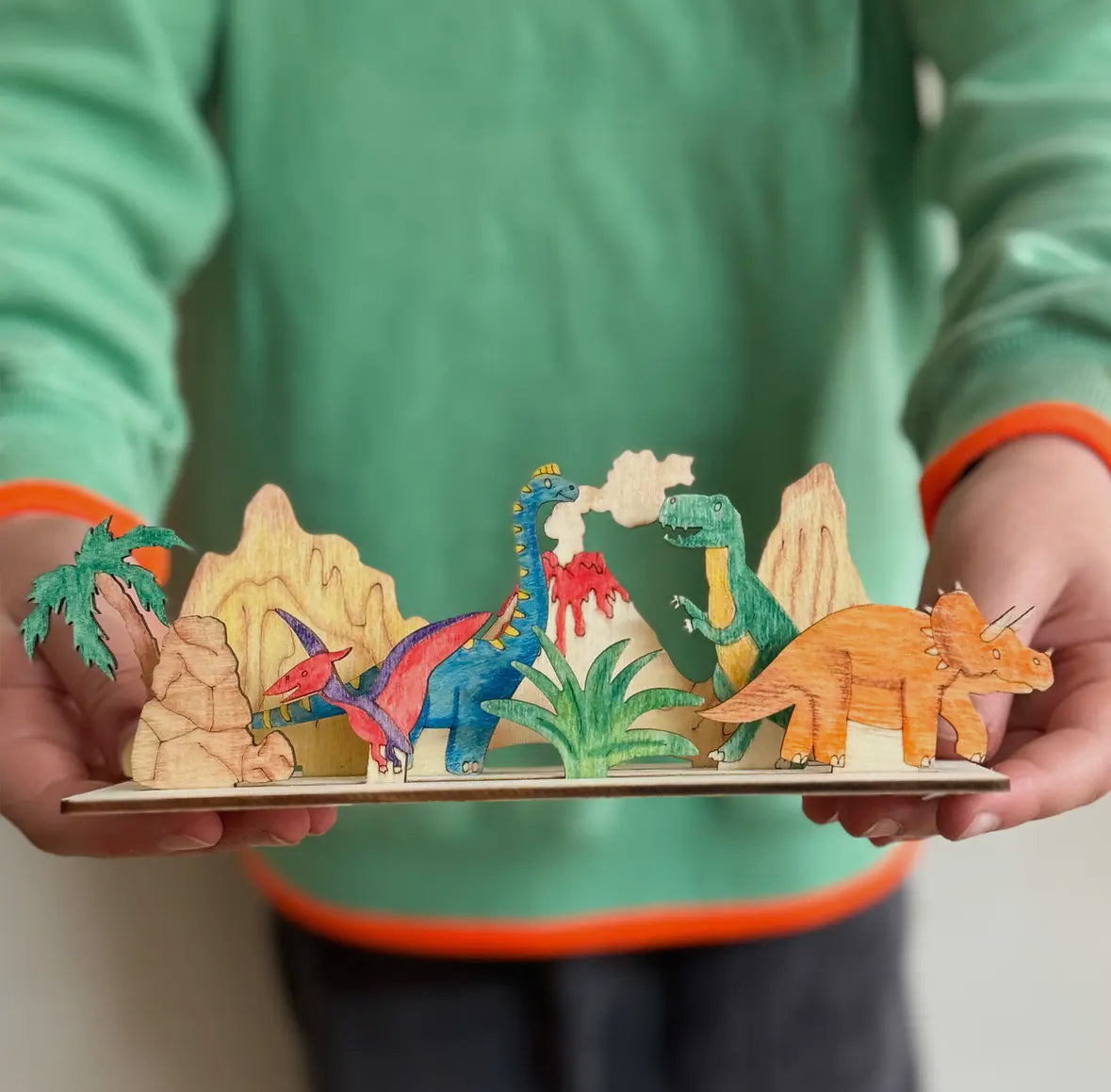 Make your own dinosaur scene craft activity box