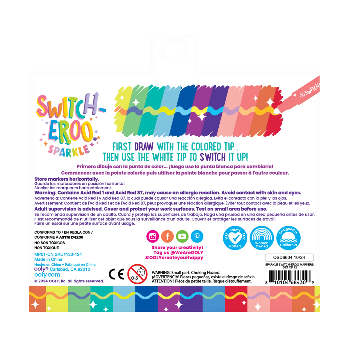 Ooly Switch-eroo Sparkle Glittery Colour Changing Markers