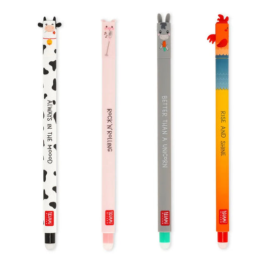 Legami Set of 4 Erasable Pens - Farm