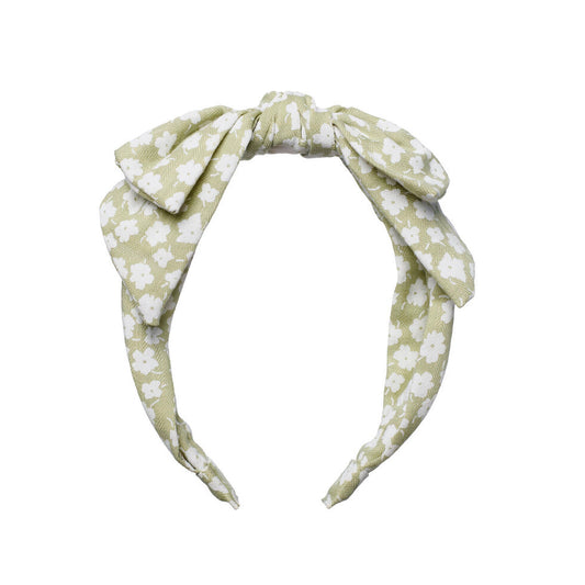 Eden Green Floral Bow Headband