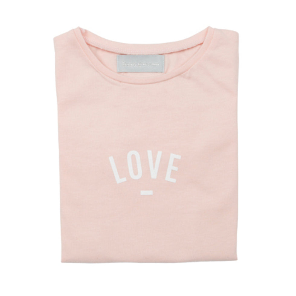 Blush Pink LOVE Short Cap Sleeved T-Shirt