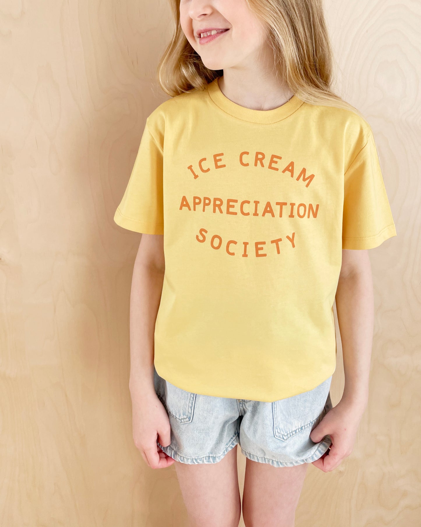 Ice Cream Appreciation Society Kids T-shirt - Sunshine Yellow