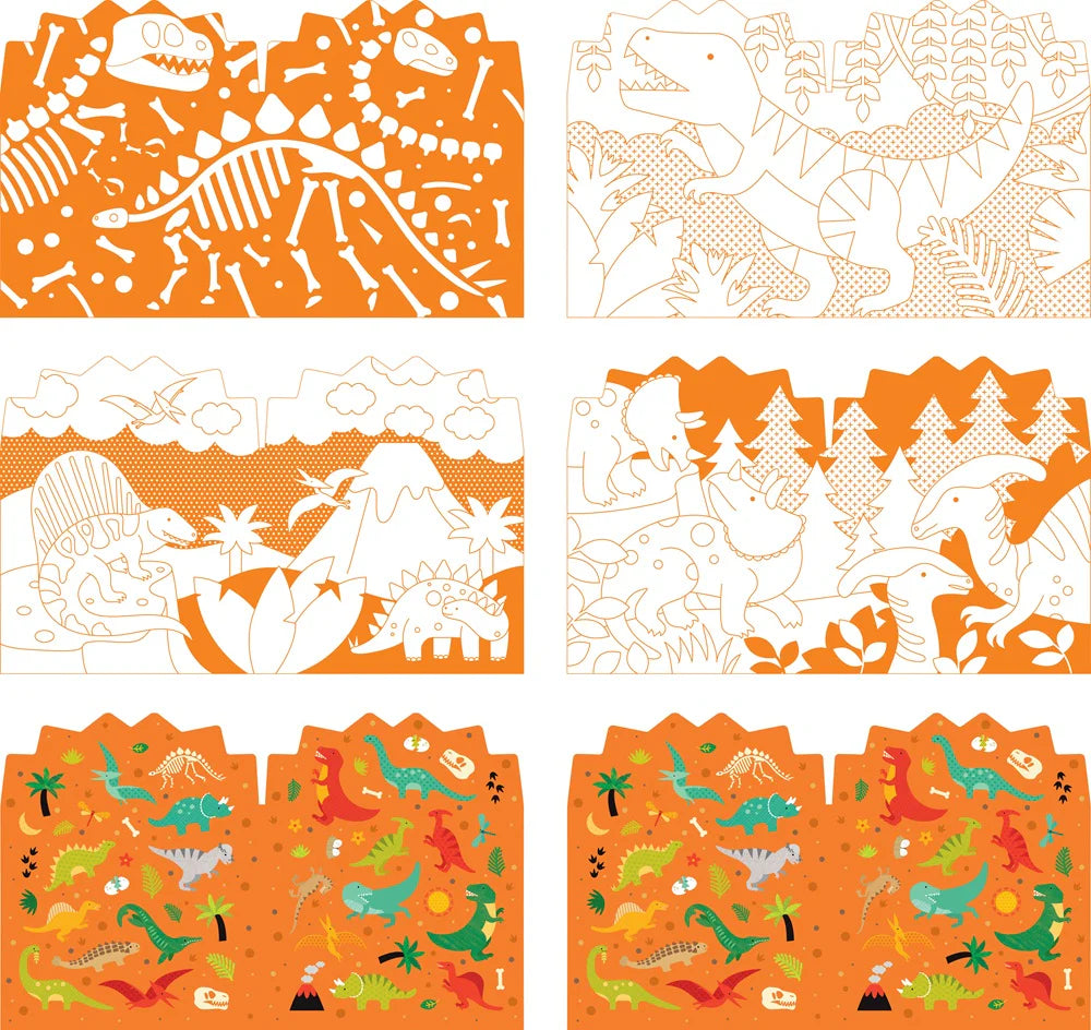 Dinosaurs Colouring Book and Stickers