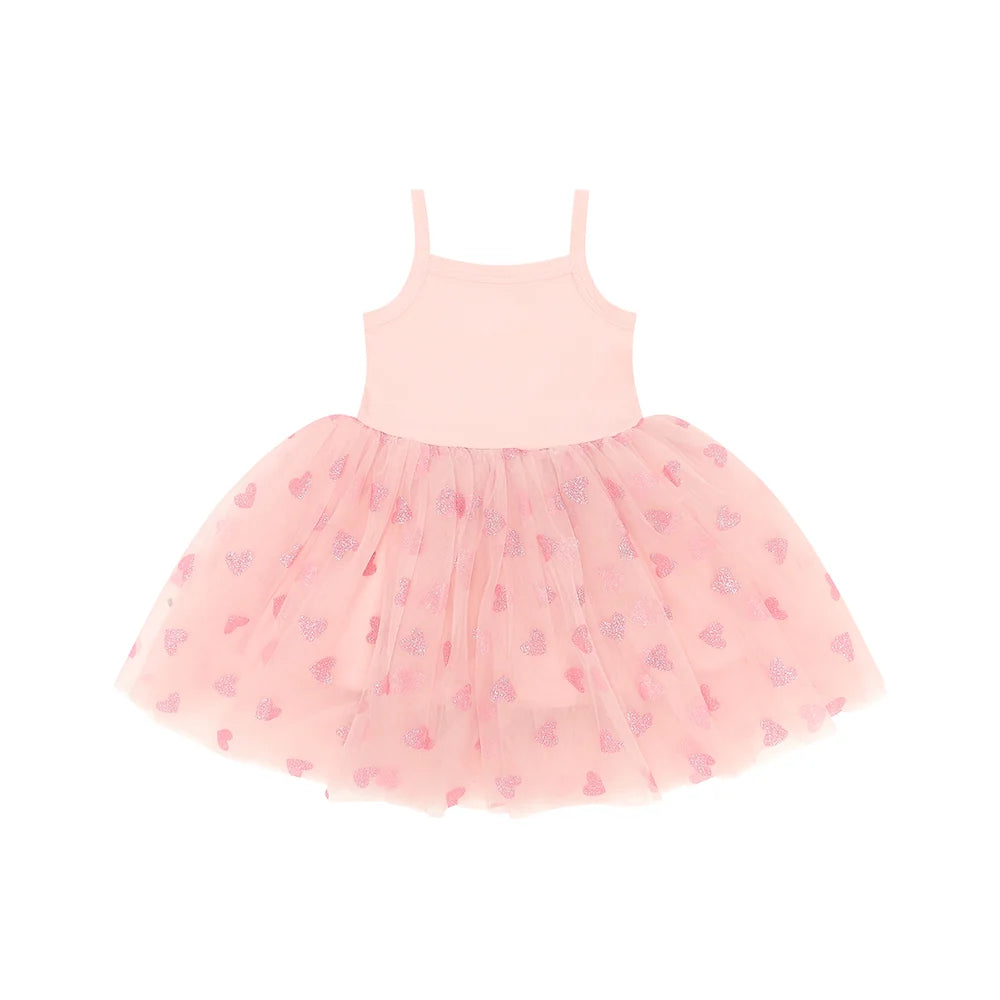 Pale Pink Glitter Hearts Dress