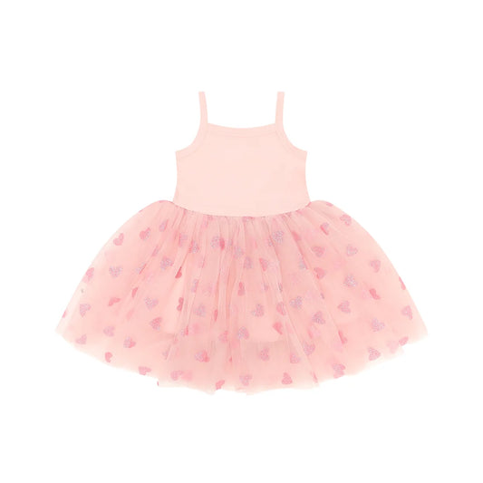 Pale Pink Glitter Hearts Dress