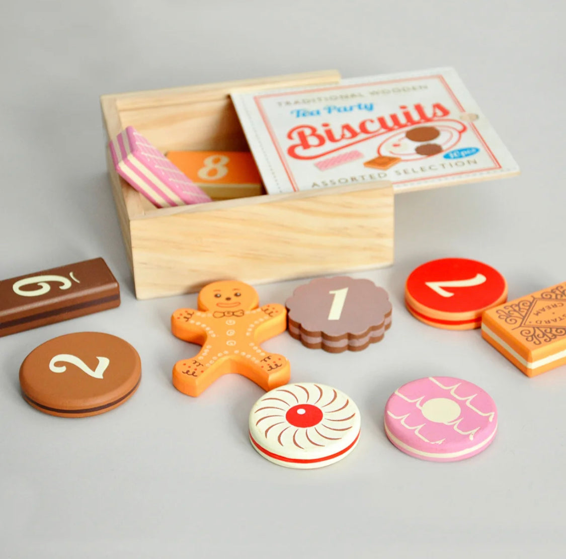 Wooden Tea Party Biscuits