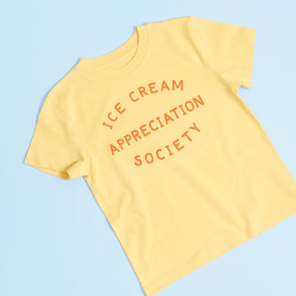 Ice Cream Appreciation Society Kids T-shirt - Sunshine Yellow