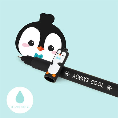 Legami Erasable Penguin Pen - Turquoise Ink