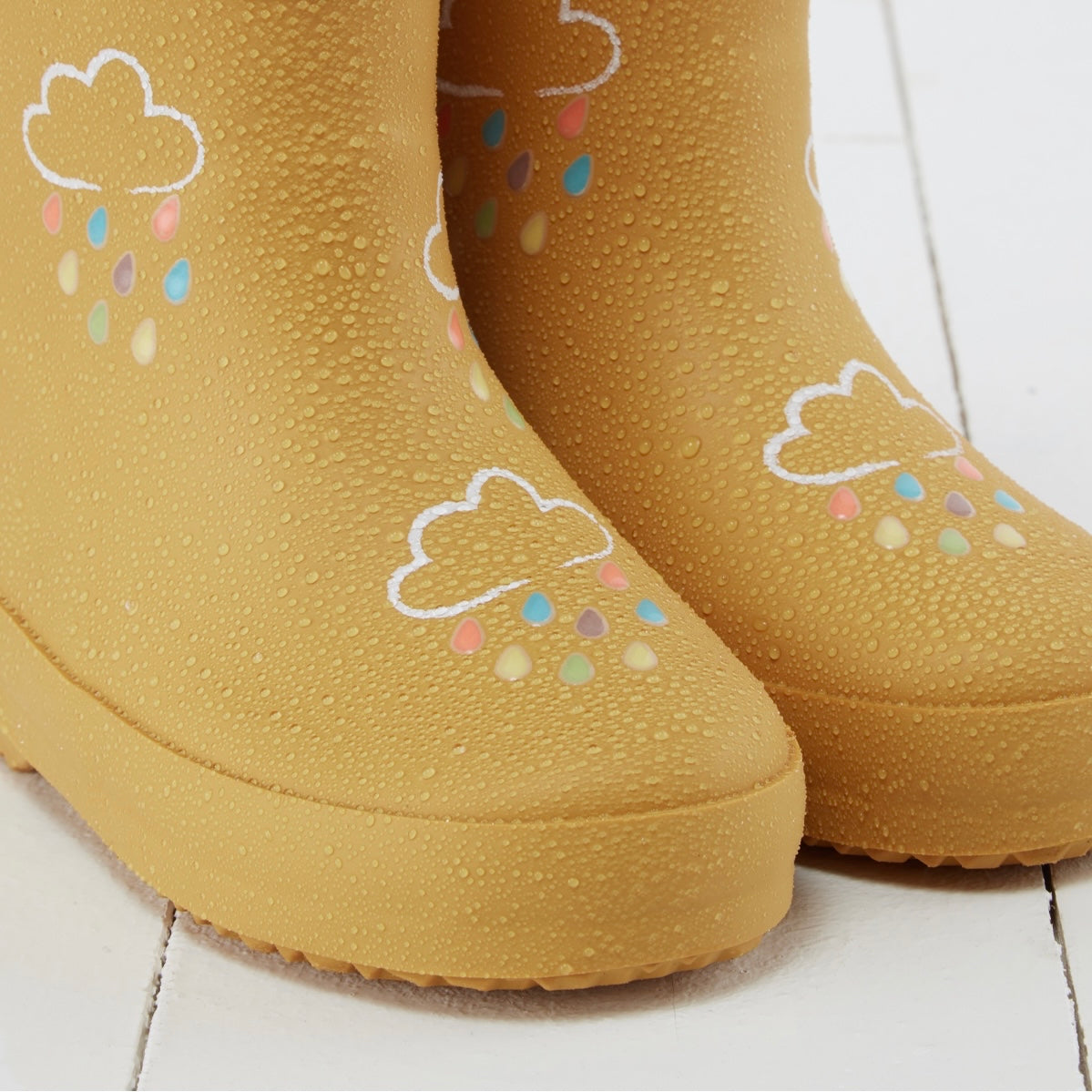 Colour Changing Kids Wellies - Ochre