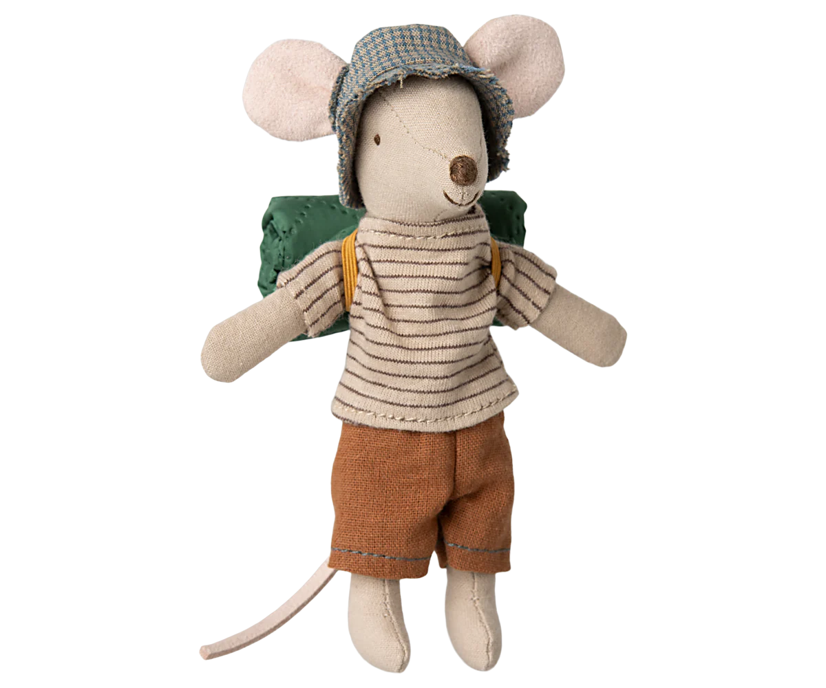 Maileg Big Brother Hiker Mouse - Thin Stripes