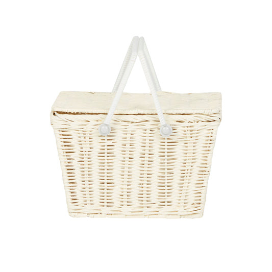 Piki Rattan Basket - Chalk