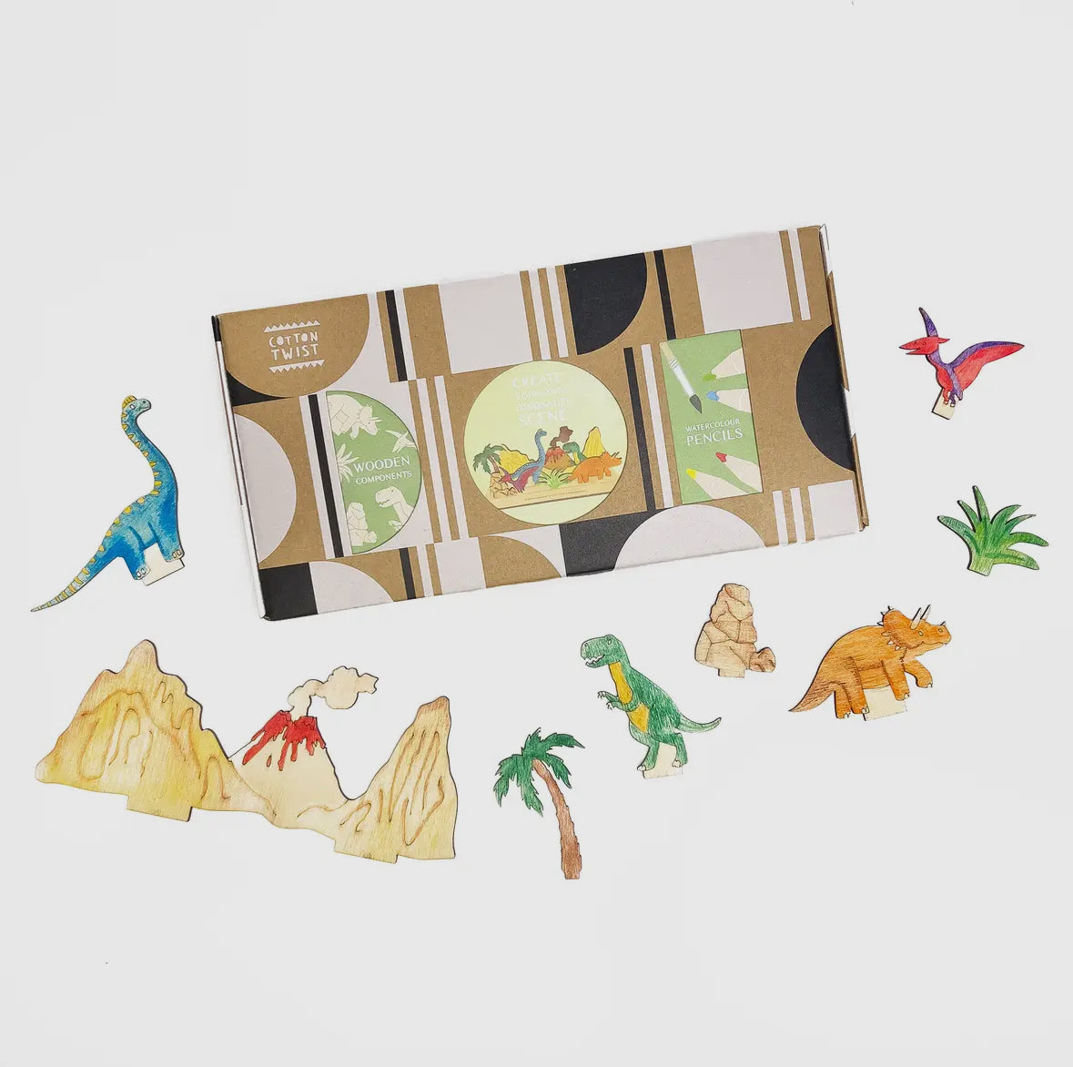 Make your own dinosaur scene craft activity box