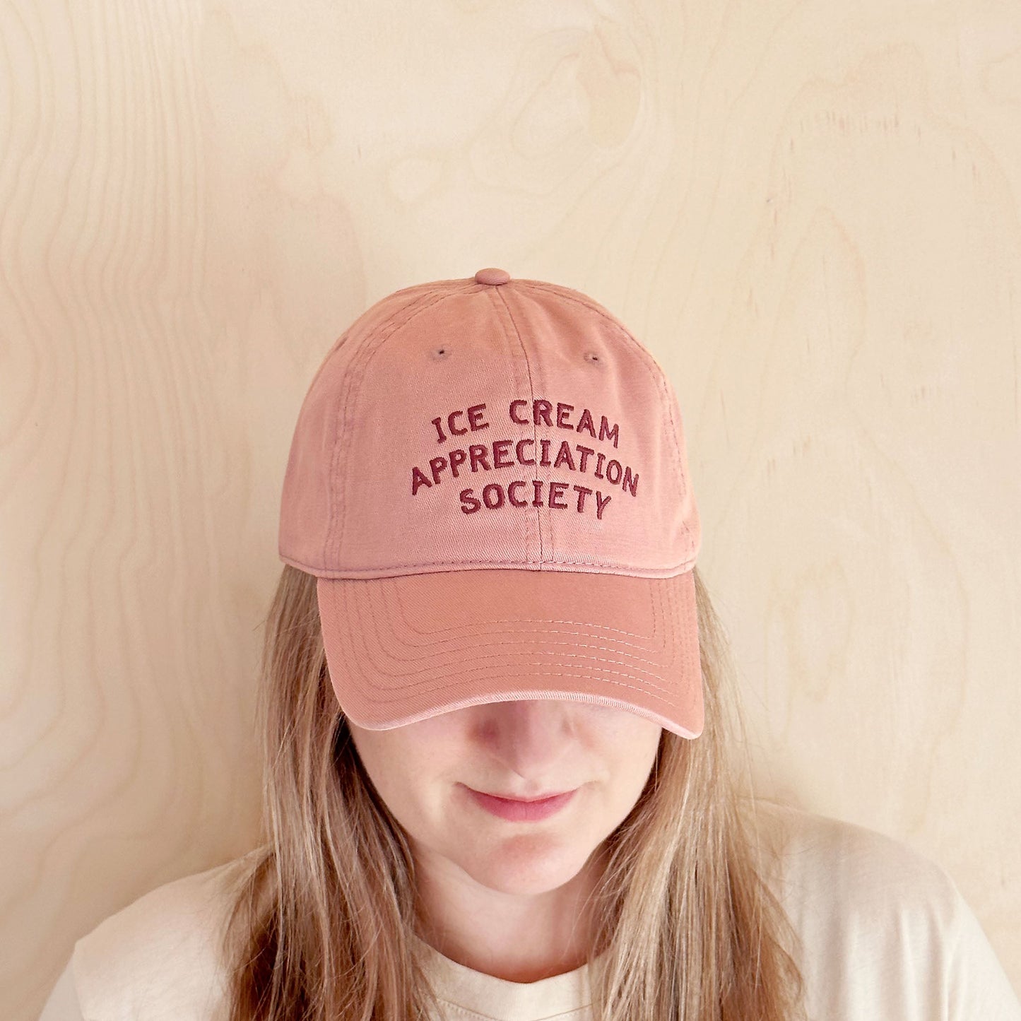 Ice Cream Appreciation Society Baseball Cap - Dusty Rose